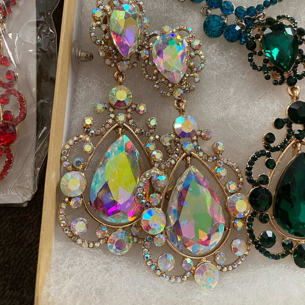 AB clip on earrings